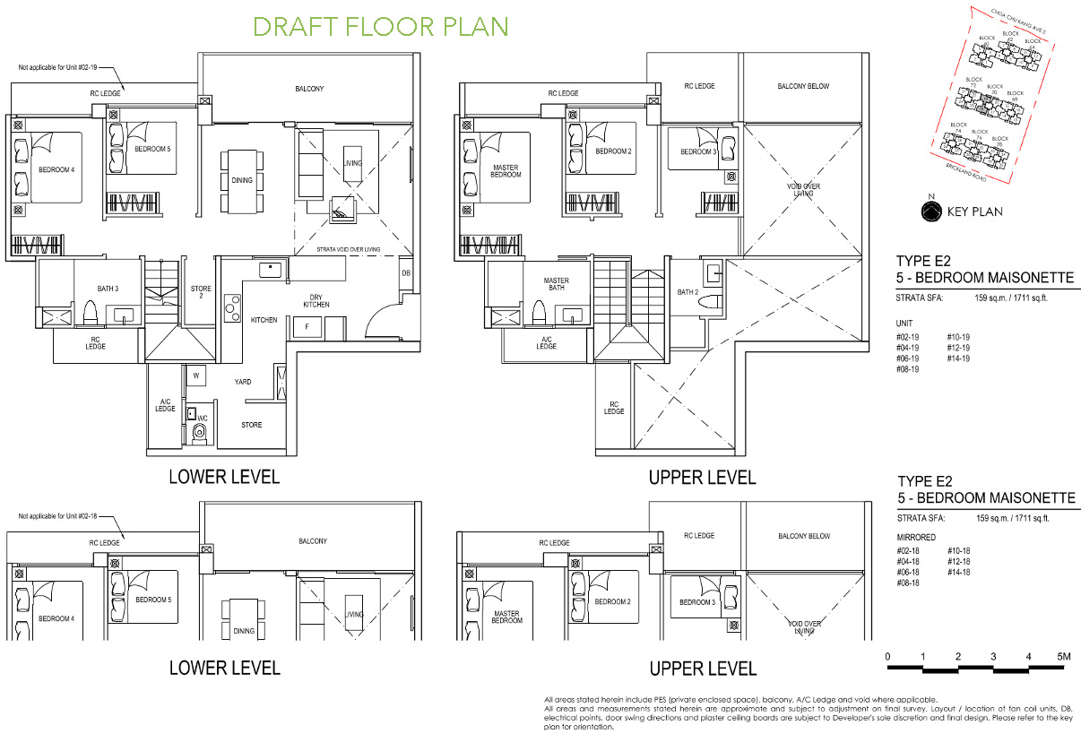 iNz Residence Floor Plan 5 Bedroom Maisonette E2 DRAFT
