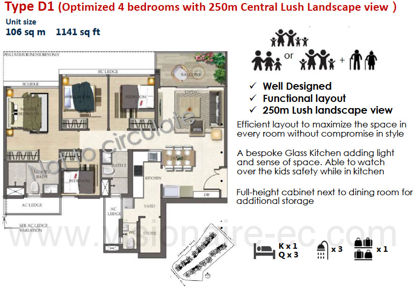 The Visionaire EC Floor Plan :: 4 Bedrooms